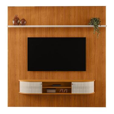 Imagem de Combo Home Suspenso + Painel Para Tv 60 Polegadas New Bugatti - 7 Decor Cinamomo E Off White