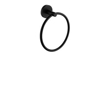 Imagem de Conjunto de banheiro preto fosco - toalheiro, ganchos para roupão, suporte para papel higiênico - kit de ferragens, anel para toalha