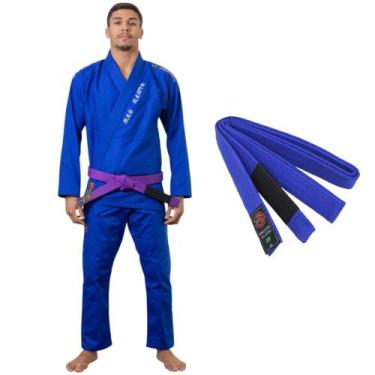 Imagem de Kimono Jiu Jitsu Trançado Reforçado Naja Hanzo Adulto Azul Unissex + F