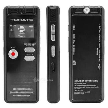Imagem de Gravador De Voz Profissional Portátil Recarregavel Digital Tomate 8gb 