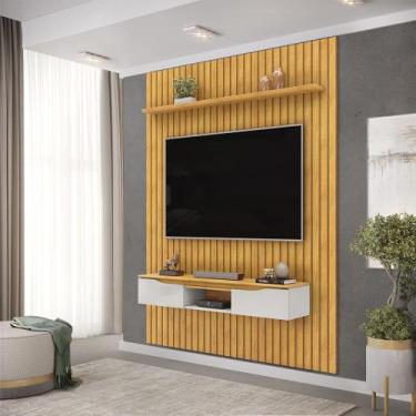 Imagem de Painel Suspenso Ripado Seko TV 65" Portas Basculantes Borda Chanfrada 