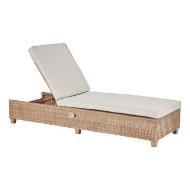 Imagem de Espreguicadeira Vime Rattan Almofada 5 Posicoes Ate 160kg