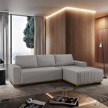 Imagem de Sofá Fixo Com Chaise 2M Boreal Linho Com Molas Lado Direito Meu Sofá Online