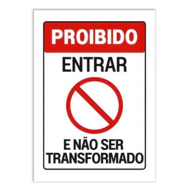 Imagem de Placa Decorativa Religioso Aviso Proibido Entrar E Não Ser Transformado Poster Quarto Sala
