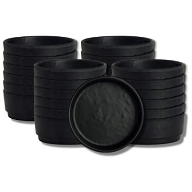 Imagem de Creations Tigelas de melamina ramekin, Steelite Heavy Duty resistente a quebras comercial Foodservice restaurante, Cali redondo 7 cm, 3 cm de profundidade 56,7 g, pratos de servir salgadinhos de molho