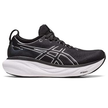 Imagem de ASICS T nis de corrida feminino Gel-Nimbus 25, Preto/prata pura, 8.5