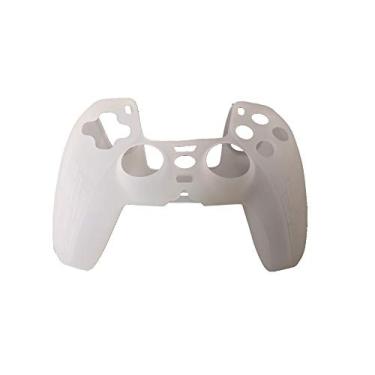 Imagem de Capa para controle de PS5, capa de silicone para PlayStation 5, protetor antiderrapante com 10 peças de tampas de joysticks de polegar (tipo G transparente)