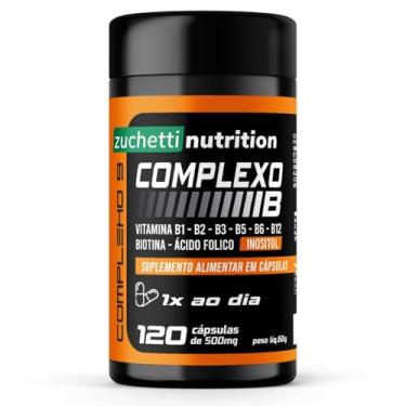 Imagem de Complexo B com 120 Cápsulas Vitaminas B1 B2 B3 B5 B6 B12 Biotina Ácido Fólico Inositol