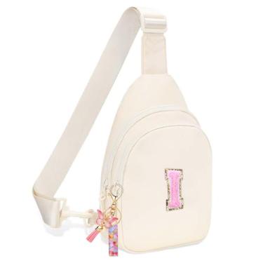 Imagem de Pochete para meninas e mulheres – Pochete para meninas de 8 a 12 anos, presentes de aniversário para adolescentes, pochete infantil moderna, Bege, 26cm x 15cm x 6cm (10.23in x 5.9in x 2.36in), I