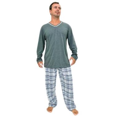 Imagem de Pijama de Inverno Masculino Manga Longa Calça Adulto Frio - Magic Conf