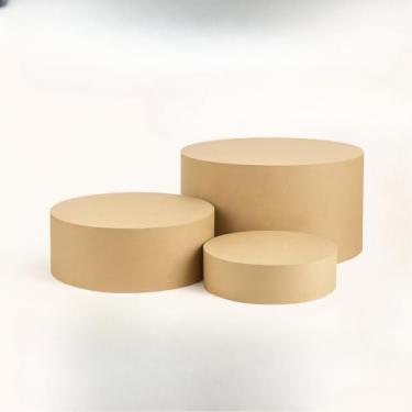 Imagem de Cilindros Decorativos em MDF Premium– Ideal para Festa de Aniversário, Batizado e Casamento(TRIO DE PALCOS BAIXOS)