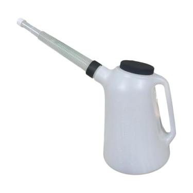 Imagem de JicSuXi Jarra medidora de óleo, dispensador de óleo resistente com bico flexível para despejar, portátil com tampa, recipiente para carro, garagem automotiva, 5l