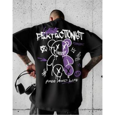 Imagem de Camiseta Oversized Academia Algodão Estilo Y2k Moda Moderna - Helvog, 