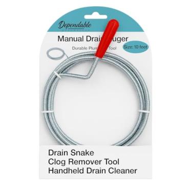 Imagem de Ferramenta manual de drenagem de cobra e trado – Removedor de entupimento de metal de 3 m para pias, banheiras, banheiras e chuveiros – Limpador de ralo de cabelo e alimentos para cozinha e banheiro