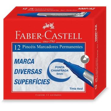 Imagem de Pincel Marcador Permanente Azul 12 unid - Faber-Castell