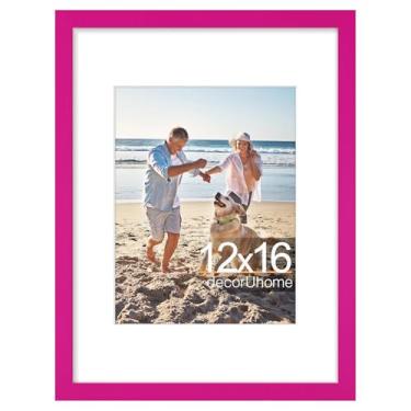 Imagem de decorUhome Moldura para fotos de 30 x 40 cm, certificado de 21 x 28 cm com tapete ou pôster de 30 x 40 cm sem tapete, moldura para fotos de parede, vermelho rosa, 1 pacote