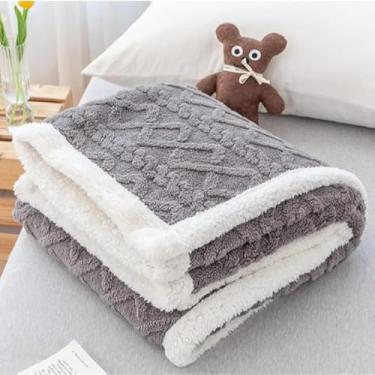 Imagem de Cobertor Casal Sherpa 2,10x1,90m Estilo Lã de Carneiro com Plush e Microfibra(Cinza claro)
