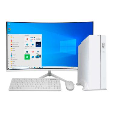 Imagem de Computador PC Slim Intel I5 6ª 8GB Ram Ddr4 SSD 480GB Monitor 23'' Curvo Kit Wifi - Branco