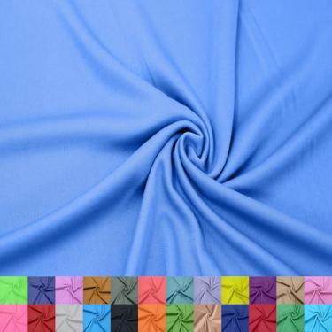 Imagem de Texco Inc Forro interloque 100% poliéster de 152 cm de largura – Tecido de malha leve da The Yard para vestuário, roupas, projetos escolares, decorações de festa, cortinas, artesanato e DIY, azul #065