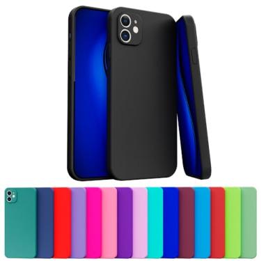 Imagem de Capa Capinha Case Compatível Apple iPhone 11 Silicone Aveludada Com Proteção De Câmera (AZUL PISCINA)