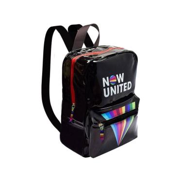 Imagem de Mochila Now United Modelo Preto Escolar Para Viagem Passeio