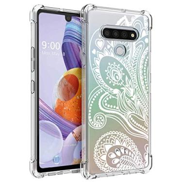 Imagem de Capa para celular LG Stylo 6 da Osofpter; Flor transparente para meninas; Cantos reforçados transparentes e reforçados; Capa de celular flexível com absorção de choque TPU para LG Stylo 6, LG Stylo 6 Case-Elegant Lace