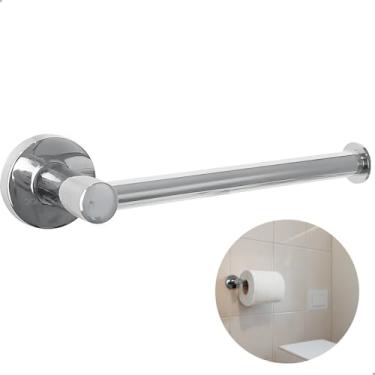 Imagem de Dona D Cor, Papeleira Parede Metal Inox Cromado Porta Papel Higienico Para Banheiro Luxo Suporte De Parede