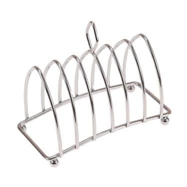 Imagem de DimyFew Suporte para torradeiras, suporte para torradeiras para mesa de jantar com pés esféricos e alça, para pão para 6 fatias