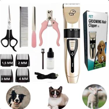 Imagem de Máquina de Tosa para Cães e Gatos  Kit Completo de Cortador Profission