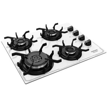 Imagem de Cooktop Tripla Chama Itamaster 4 Bocas Vidro Branco Bivolt
