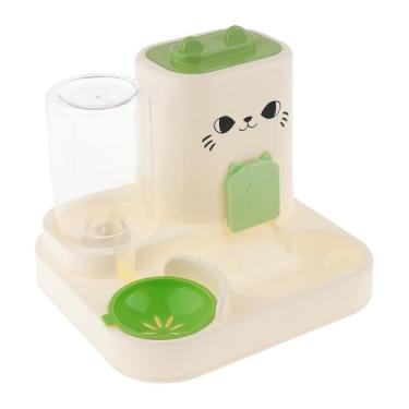 Imagem de Generic Alimentador automático 2 em 1 para animais de estimação, alimentador para gatos, recipiente de água, tigela de comida para gatos para cães pequenos, Verde