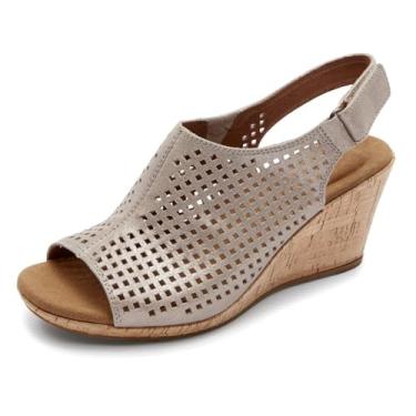 Imagem de Rockport Briah Perf Sling feminino, Couro cáqui metálico, 37