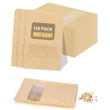 Imagem de Pacote com 160 envelopes de sementes resseláveis com janela transparente – 9 x 13,7 cm, sacos de armazenamento de sementes de jardinagem para guardar sementes, presentes DIY, joias, lanches, amostras