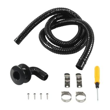 Imagem de NITAGO Kit de Mangueira para Bomba de Porão com Cotovelo de 90 Graus para Aplicações Marítimas, Mangueira Preta, Cotovelo Preto