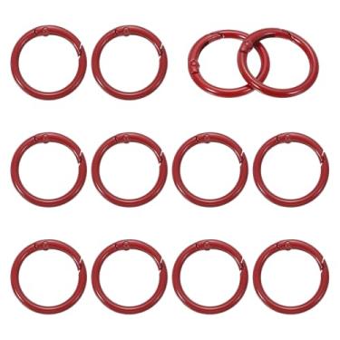 Imagem de YELARXI Anéis de metal com mola, porta-chaves de pressão de mola redonda colorido - adequado para (chaveiro - bolsa - bolsa - bolsa - cordão - artesanato faça você mesmo) pacote com 12 e 1,3 polegadas