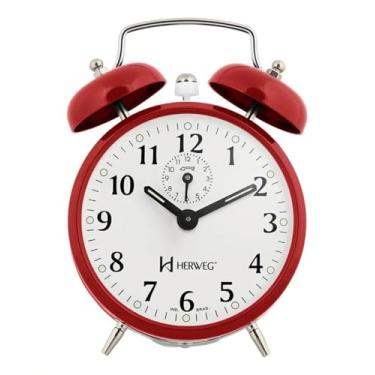 Imagem de Relógio Despertador Mecânico Estilo Antigo, A Corda, Vintage Retro (Vermelho)