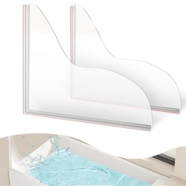 Imagem de Pacote com 2 kit de proteção contra respingos de chuveiro, para manter a água no chuveiro, protetor de água no canto do chuveiro para banheira, autoadesivo à prova d'água, fácil instalação, removível