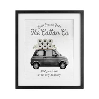 Imagem de Stupell Industries Papel higiênico Cotton Co Impressão emoldurada preta sob o design de vidro por Lettered and Lined, 40 x 33