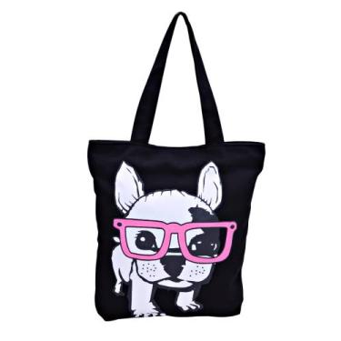 Imagem de Bolsa Pug Cachorro Dog Ecobag Sacola Feminina - DB