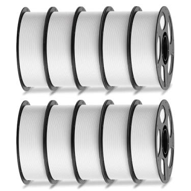 Imagem de ANYCUBIC Pacote de filamento PLA de 1,75 mm, filamento de impressora 3D precisão dimensional de 1,75 mm +/- 0,02 mm, carretel de 1 kg (1 kg), 10 kg branco