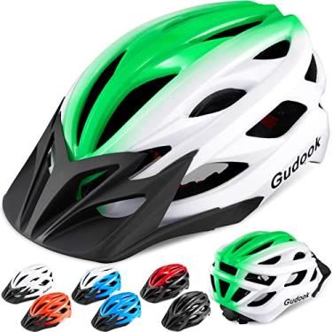 Imagem de Gudook Capacetes de bicicleta para homens – Capacete de bicicleta feminino adulto – Capacete de ciclismo leve e ajustável com viseira removível para ciclistas de estrada de montanha