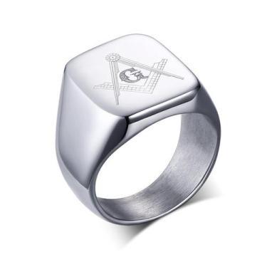 Imagem de Anel Masculino Titânio Maçom Maçônico Maçonaria - Judith Joias, 23