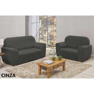 Imagem de Jogo de Capa de Sofa 2 e 3 Lugares Coladinha s/ elasticos Malha Gel - 