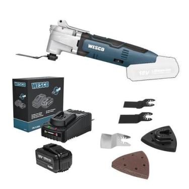 Imagem de Multiferramenta Oscilante Wesco 18V WS2355.9, com Bateria 4,0Ah e Carr