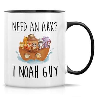 Imagem de Retreez Caneca cristã engraçada – Need an Ark I Noah Guy Mug – 325 ml cerâmica café ou xícara de chá – Presente de piada religiosa hilária para cristãos, pastores, pregadores – Caneca branca com alça