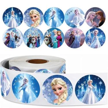 Imagem de Rolo De Adesivos Congelados Da Elsa Com 500 Peças Para Decoração De Ge