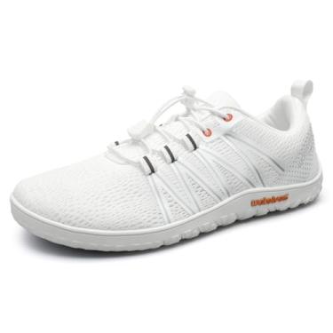 Imagem de WateLves Barefoot Shoes Tênis de corrida masculino, minimalista, bico largo, sem queda, trilha, caminhada, cross training, Branco, 14 Wide Women/13 Wide Men