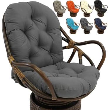 Imagem de Almofada Giratória Para Cadeira De Balanço 120x60cm Lavável & Resistente Aos Raios Uv Almofadas De Substituição Para Cadeira De Balanço Reclinável Em Rattan Assento De Jard, Black, 60x120 cm
