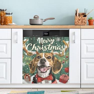 Imagem de Adesivo frontal para lava-louças, ímã, adesivos, eletrodomésticos, adesivos, beagle, cachorro, rena, presente, geladeira, peles, painel, decalques