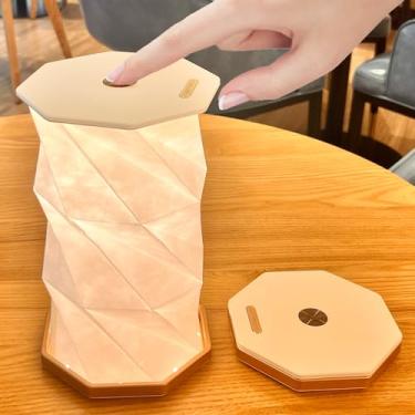 Imagem de DLUFYEI Lâmpada de livro dobrável, luz de livro para leitura, luminária de mesa recarregável de papel (LED), luz de livro como presente para amantes de livros e decoração de Natal